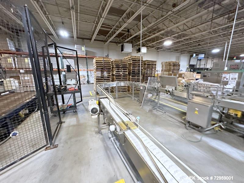 Used Combibloc (Sig) Model 112-32 Aseptic Brick Pack Cartoning Lines. The fillers are capable of running 125 ml, 150 ml, 200 ml or 250 ml cartons (with changeparts). Has Sig Beckhoff HMI with Siemens...