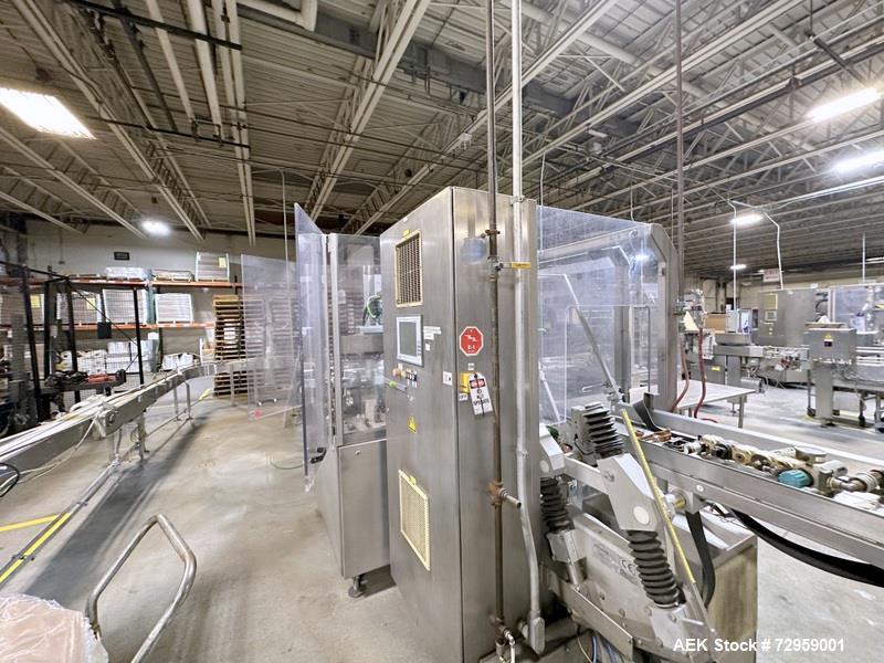 Used Combibloc (Sig) Model 112-32 Aseptic Brick Pack Cartoning Lines. The fillers are capable of running 125 ml, 150 ml, 200 ml or 250 ml cartons (with changeparts). Has Sig Beckhoff HMI with Siemens...