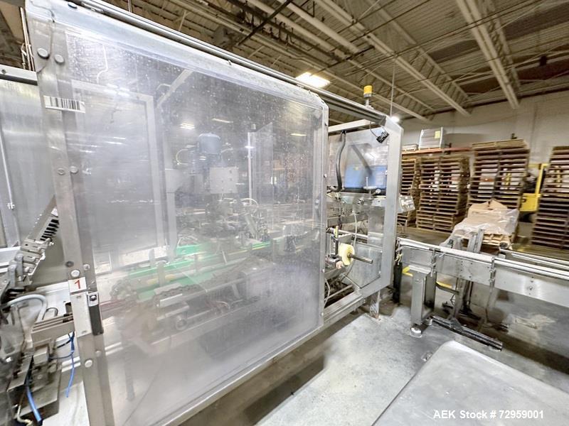 Used Combibloc (Sig) Model 112-32 Aseptic Brick Pack Cartoning Lines. The fillers are capable of running 125 ml, 150 ml, 200 ml or 250 ml cartons (with changeparts). Has Sig Beckhoff HMI with Siemens...