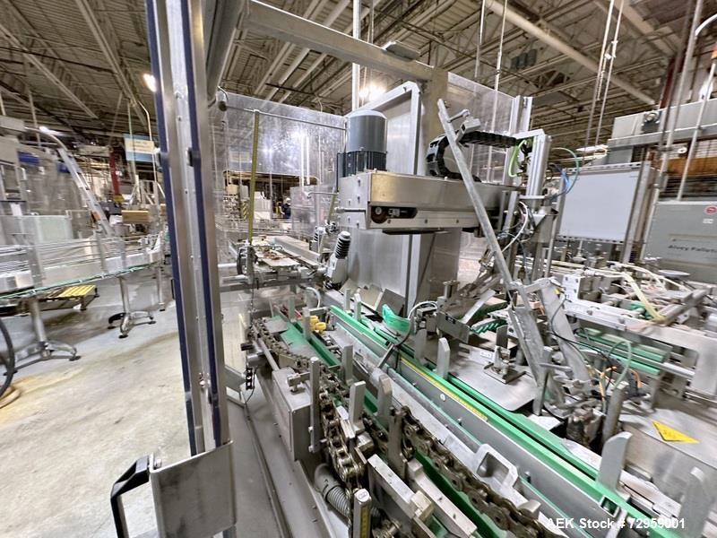 Used Combibloc (Sig) Model 112-32 Aseptic Brick Pack Cartoning Lines. The fillers are capable of running 125 ml, 150 ml, 200 ml or 250 ml cartons (with changeparts). Has Sig Beckhoff HMI with Siemens...
