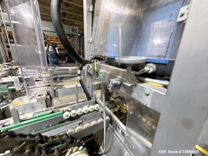 Used Combibloc (Sig) Model 112-32 Aseptic Brick Pack Cartoning Lines. The fillers are capable of running 125 ml, 150 ml, 200 ml or 250 ml cartons (with changeparts). Has Sig Beckhoff HMI with Siemens...