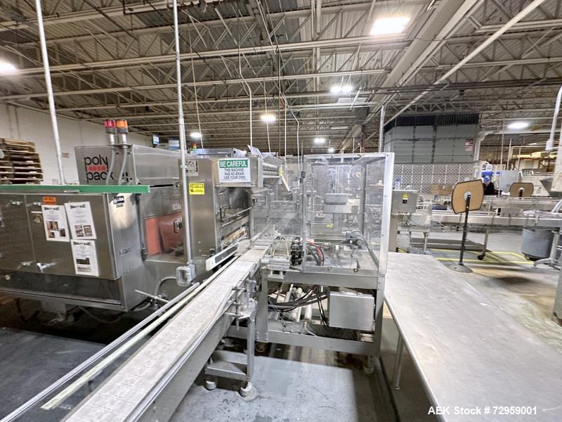 Used Combibloc (Sig) Model 112-32 Aseptic Brick Pack Cartoning Lines. The fillers are capable of running 125 ml, 150 ml, 200 ml or 250 ml cartons (with changeparts). Has Sig Beckhoff HMI with Siemens...