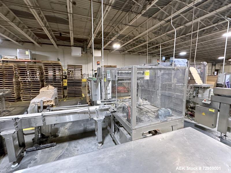 Used Combibloc (Sig) Model 112-32 Aseptic Brick Pack Cartoning Lines. The fillers are capable of running 125 ml, 150 ml, 200 ml or 250 ml cartons (with changeparts). Has Sig Beckhoff HMI with Siemens...
