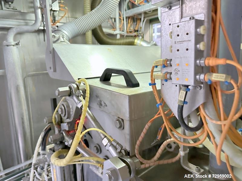 Used Combibloc (Sig) Model 112-32 Aseptic Brick Pack Cartoning Lines. The fillers are capable of running 125 ml, 150 ml, 200 ml or 250 ml cartons (with changeparts). Has Sig Beckhoff HMI with Siemens...
