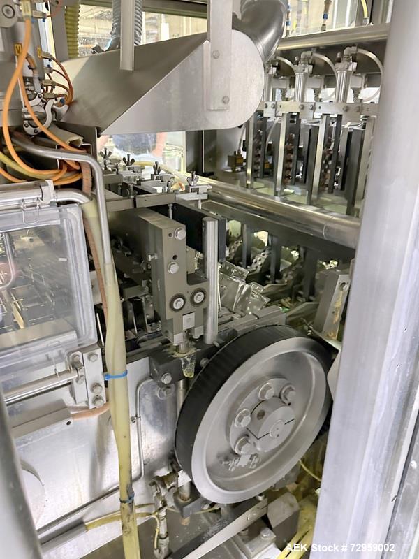 Used Combibloc (Sig) Model 112-32 Aseptic Brick Pack Cartoning Lines. The fillers are capable of running 125 ml, 150 ml, 200 ml or 250 ml cartons (with changeparts). Has Sig Beckhoff HMI with Siemens...