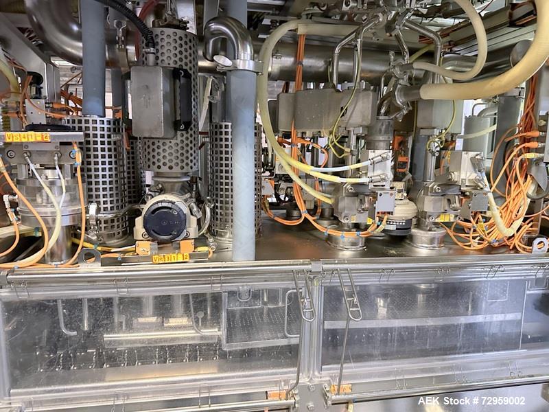 Used Combibloc (Sig) Model 112-32 Aseptic Brick Pack Cartoning Lines. The fillers are capable of running 125 ml, 150 ml, 200 ml or 250 ml cartons (with changeparts). Has Sig Beckhoff HMI with Siemens...
