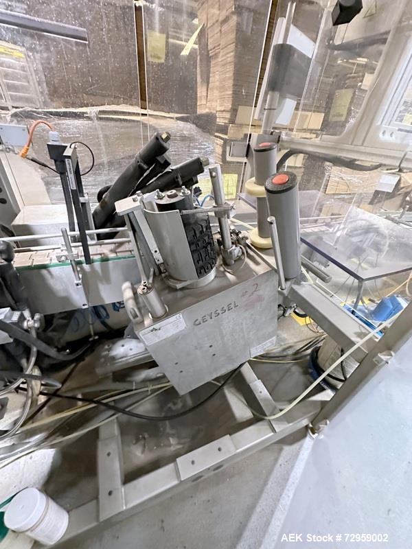 Used Combibloc (Sig) Model 112-32 Aseptic Brick Pack Cartoning Lines. The fillers are capable of running 125 ml, 150 ml, 200 ml or 250 ml cartons (with changeparts). Has Sig Beckhoff HMI with Siemens...