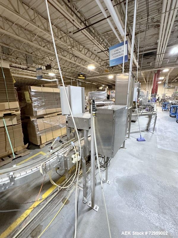 Used Combibloc (Sig) Model 112-32 Aseptic Brick Pack Cartoning Lines. The fillers are capable of running 125 ml, 150 ml, 200 ml or 250 ml cartons (with changeparts). Has Sig Beckhoff HMI with Siemens...