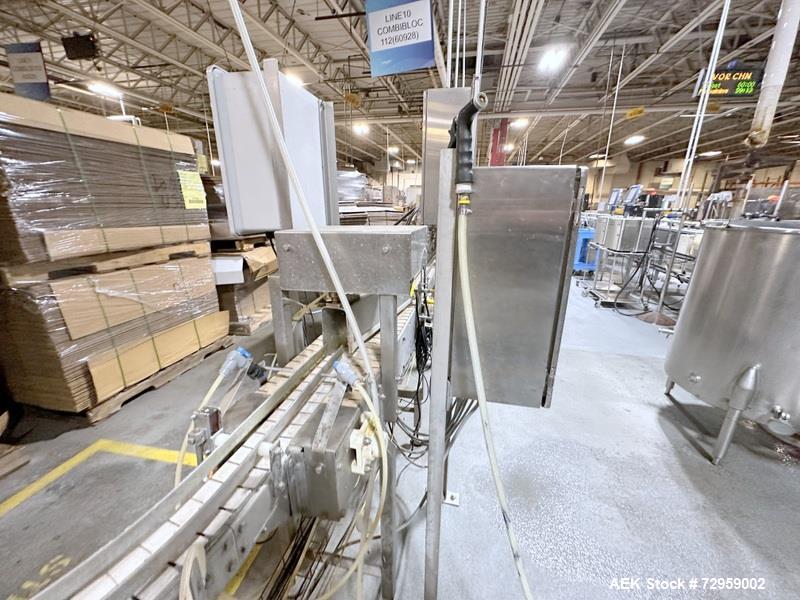Used Combibloc (Sig) Model 112-32 Aseptic Brick Pack Cartoning Lines. The fillers are capable of running 125 ml, 150 ml, 200 ml or 250 ml cartons (with changeparts). Has Sig Beckhoff HMI with Siemens...