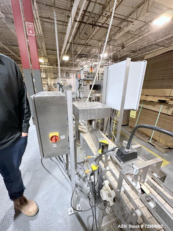 Used Combibloc (Sig) Model 112-32 Aseptic Brick Pack Cartoning Lines. The fillers are capable of running 125 ml, 150 ml, 200 ml or 250 ml cartons (with changeparts). Has Sig Beckhoff HMI with Siemens...