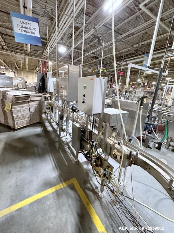 Used Combibloc (Sig) Model 112-32 Aseptic Brick Pack Cartoning Lines. The fillers are capable of running 125 ml, 150 ml, 200 ml or 250 ml cartons (with changeparts). Has Sig Beckhoff HMI with Siemens...