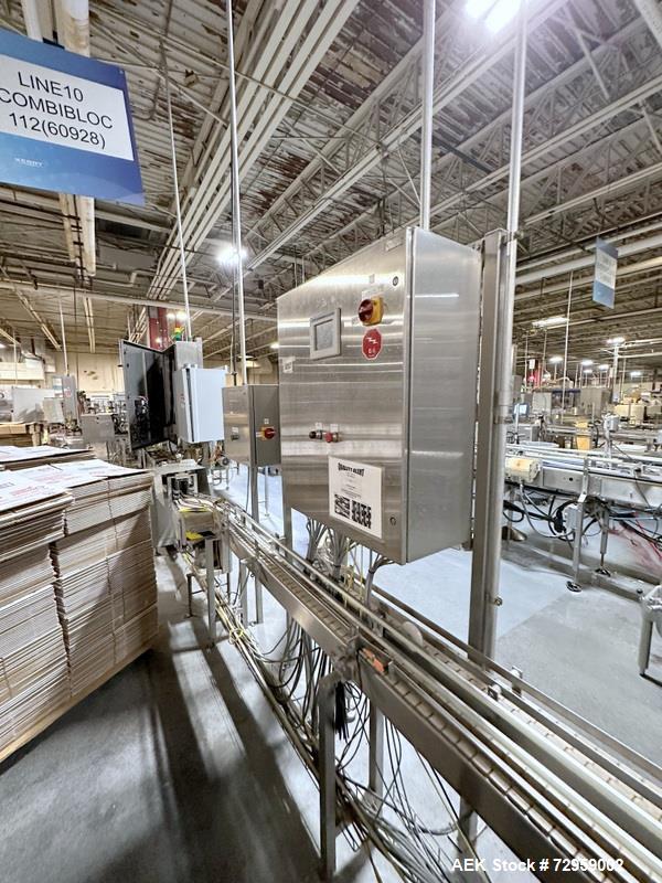 Used Combibloc (Sig) Model 112-32 Aseptic Brick Pack Cartoning Lines. The fillers are capable of running 125 ml, 150 ml, 200 ml or 250 ml cartons (with changeparts). Has Sig Beckhoff HMI with Siemens...