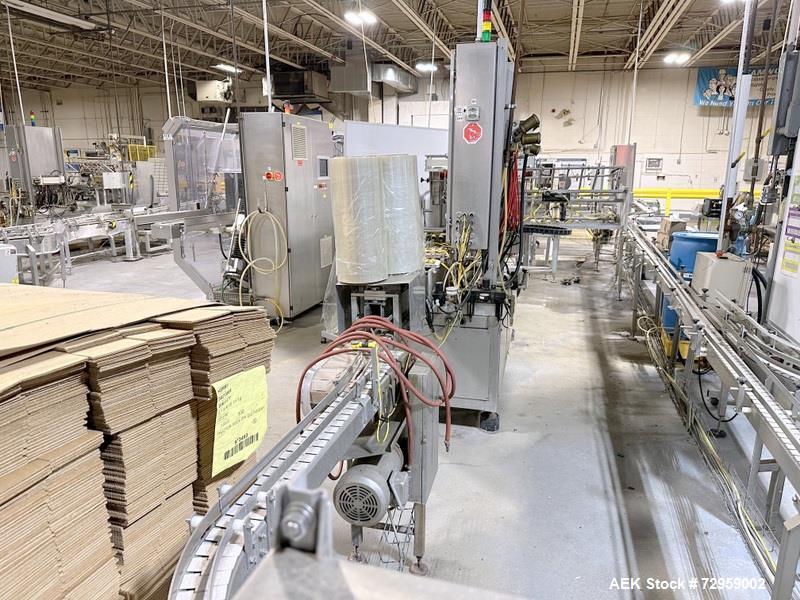 Used Combibloc (Sig) Model 112-32 Aseptic Brick Pack Cartoning Lines. The fillers are capable of running 125 ml, 150 ml, 200 ml or 250 ml cartons (with changeparts). Has Sig Beckhoff HMI with Siemens...