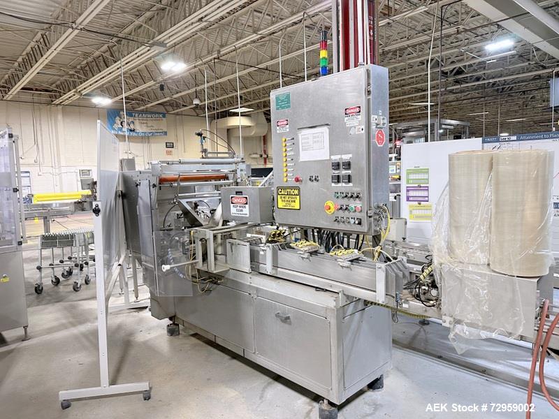 Used Combibloc (Sig) Model 112-32 Aseptic Brick Pack Cartoning Lines. The fillers are capable of running 125 ml, 150 ml, 200 ml or 250 ml cartons (with changeparts). Has Sig Beckhoff HMI with Siemens...
