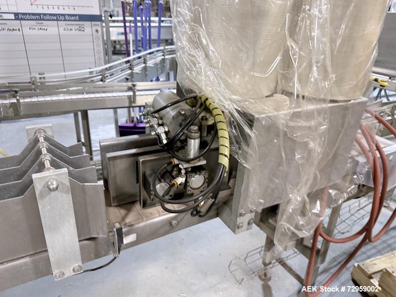 Used Combibloc (Sig) Model 112-32 Aseptic Brick Pack Cartoning Lines. The fillers are capable of running 125 ml, 150 ml, 200 ml or 250 ml cartons (with changeparts). Has Sig Beckhoff HMI with Siemens...