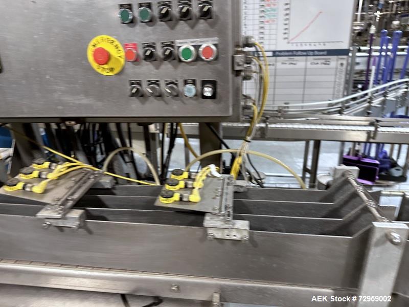 Used Combibloc (Sig) Model 112-32 Aseptic Brick Pack Cartoning Lines. The fillers are capable of running 125 ml, 150 ml, 200 ml or 250 ml cartons (with changeparts). Has Sig Beckhoff HMI with Siemens...