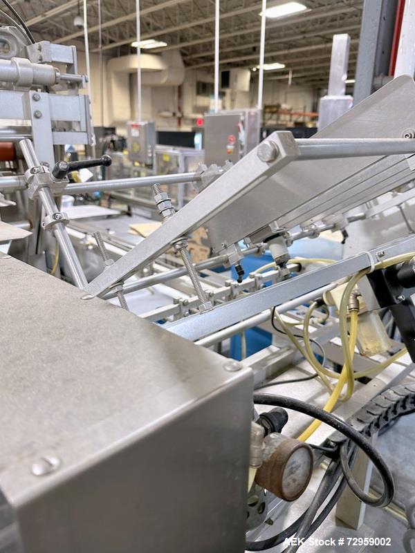 Used Combibloc (Sig) Model 112-32 Aseptic Brick Pack Cartoning Lines. The fillers are capable of running 125 ml, 150 ml, 200 ml or 250 ml cartons (with changeparts). Has Sig Beckhoff HMI with Siemens...