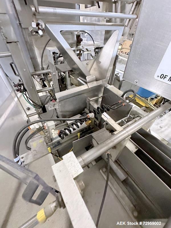 Used Combibloc (Sig) Model 112-32 Aseptic Brick Pack Cartoning Lines. The fillers are capable of running 125 ml, 150 ml, 200 ml or 250 ml cartons (with changeparts). Has Sig Beckhoff HMI with Siemens...