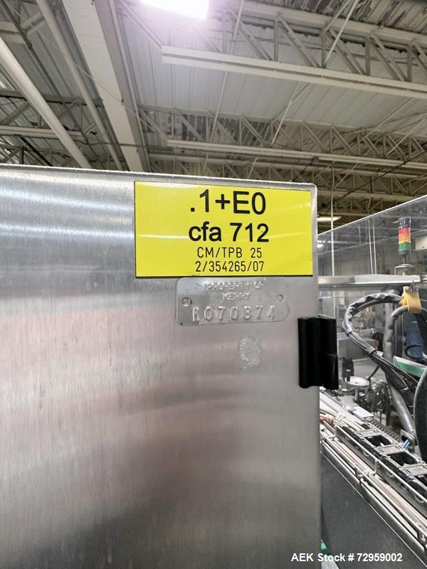 Used Combibloc (Sig) Model 112-32 Aseptic Brick Pack Cartoning Lines. The fillers are capable of running 125 ml, 150 ml, 200 ml or 250 ml cartons (with changeparts). Has Sig Beckhoff HMI with Siemens...