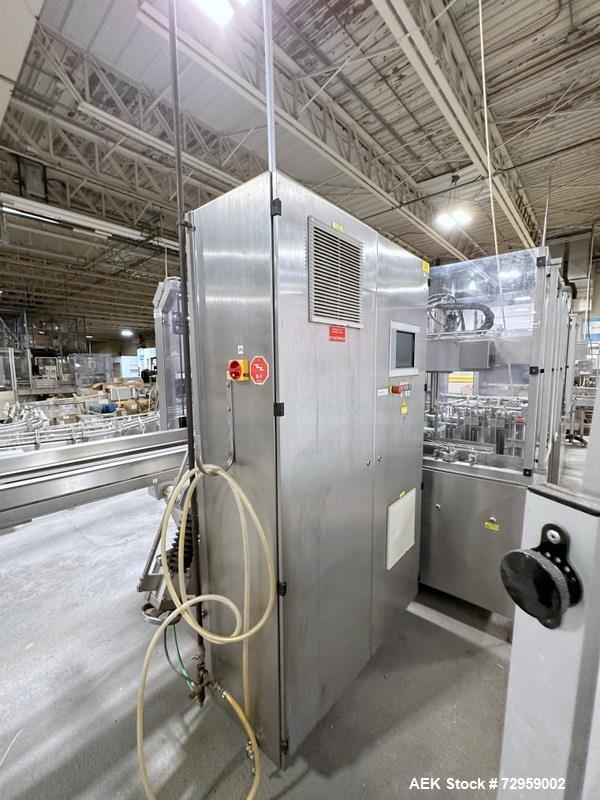Used Combibloc (Sig) Model 112-32 Aseptic Brick Pack Cartoning Lines. The fillers are capable of running 125 ml, 150 ml, 200 ml or 250 ml cartons (with changeparts). Has Sig Beckhoff HMI with Siemens...