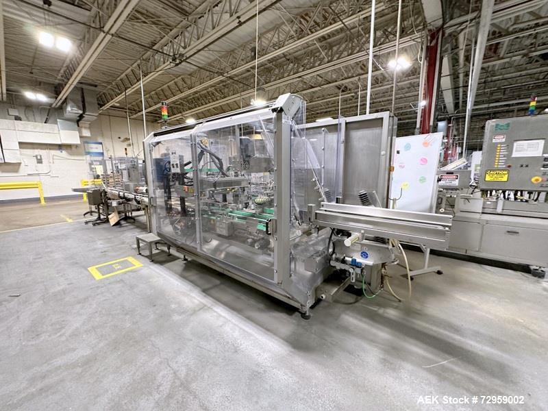 Used Combibloc (Sig) Model 112-32 Aseptic Brick Pack Cartoning Lines. The fillers are capable of running 125 ml, 150 ml, 200 ml or 250 ml cartons (with changeparts). Has Sig Beckhoff HMI with Siemens...