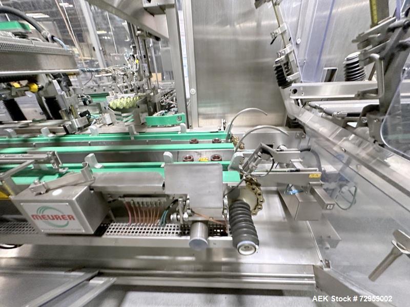Used Combibloc (Sig) Model 112-32 Aseptic Brick Pack Cartoning Lines. The fillers are capable of running 125 ml, 150 ml, 200 ml or 250 ml cartons (with changeparts). Has Sig Beckhoff HMI with Siemens...