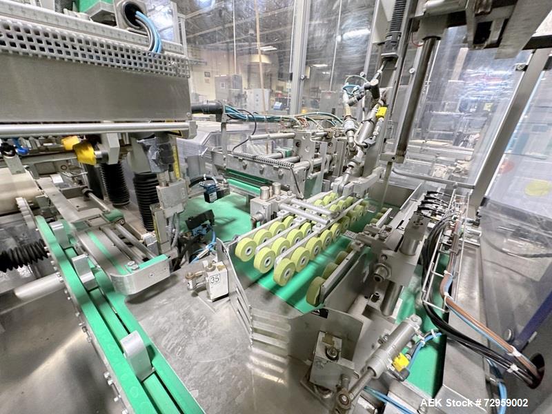 Used Combibloc (Sig) Model 112-32 Aseptic Brick Pack Cartoning Lines. The fillers are capable of running 125 ml, 150 ml, 200 ml or 250 ml cartons (with changeparts). Has Sig Beckhoff HMI with Siemens...