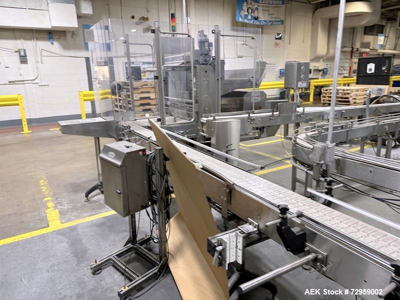 Used Combibloc (Sig) Model 112-32 Aseptic Brick Pack Cartoning Lines. The fillers are capable of running 125 ml, 150 ml, 200 ml or 250 ml cartons (with changeparts). Has Sig Beckhoff HMI with Siemens...