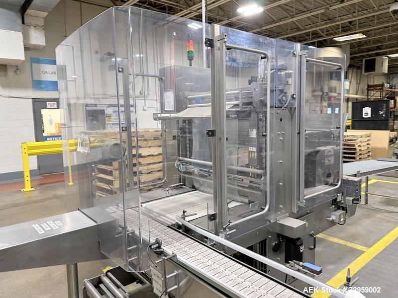 Used Combibloc (Sig) Model 112-32 Aseptic Brick Pack Cartoning Lines. The fillers are capable of running 125 ml, 150 ml, 200 ml or 250 ml cartons (with changeparts). Has Sig Beckhoff HMI with Siemens...