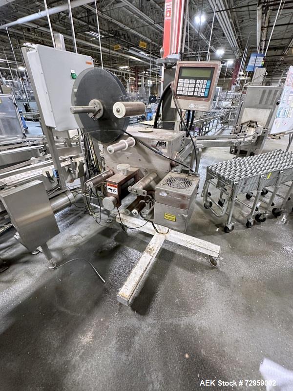 Used Combibloc (Sig) Model 112-32 Aseptic Brick Pack Cartoning Lines. The fillers are capable of running 125 ml, 150 ml, 200 ml or 250 ml cartons (with changeparts). Has Sig Beckhoff HMI with Siemens...