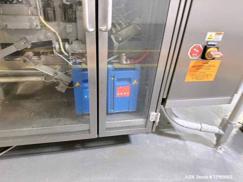 Used Combibloc (Sig) Model 112-32 Aseptic Brick Pack Cartoning Lines. The fillers are capable of running 125 ml, 150 ml, 200 ml or 250 ml cartons (with changeparts). Has Sig Beckhoff HMI with Siemens...