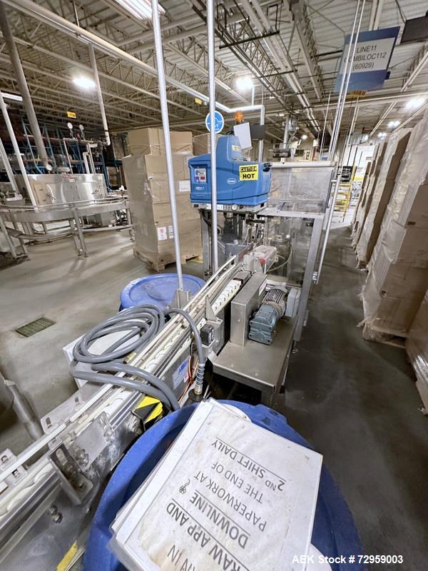 Used Combibloc (Sig) Model 112-32 Aseptic Brick Pack Cartoning Lines. The fillers are capable of running 125 ml, 150 ml, 200 ml or 250 ml cartons (with changeparts). Has Sig Beckhoff HMI with Siemens...