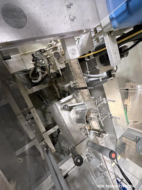 Used Combibloc (Sig) Model 112-32 Aseptic Brick Pack Cartoning Lines. The fillers are capable of running 125 ml, 150 ml, 200 ml or 250 ml cartons (with changeparts). Has Sig Beckhoff HMI with Siemens...