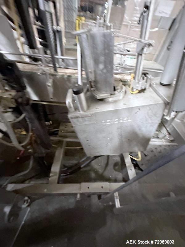 Used Combibloc (Sig) Model 112-32 Aseptic Brick Pack Cartoning Lines. The fillers are capable of running 125 ml, 150 ml, 200 ml or 250 ml cartons (with changeparts). Has Sig Beckhoff HMI with Siemens...