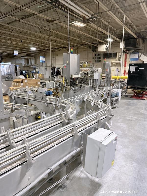 Used- Combibloc (Sig) Model 112-32 Aseptic Brick Pack Cartoning Lines. The fillers are capable of running 125 ml, 150 ml, 20...