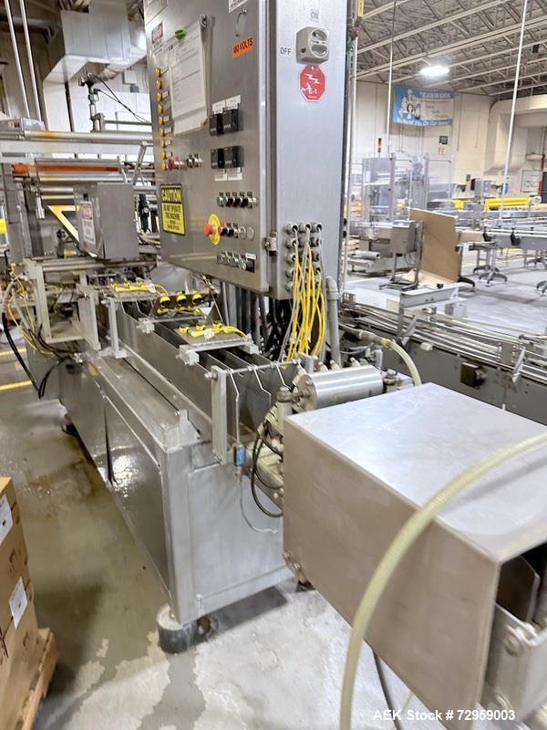Used Combibloc (Sig) Model 112-32 Aseptic Brick Pack Cartoning Lines. The fillers are capable of running 125 ml, 150 ml, 200 ml or 250 ml cartons (with changeparts). Has Sig Beckhoff HMI with Siemens...