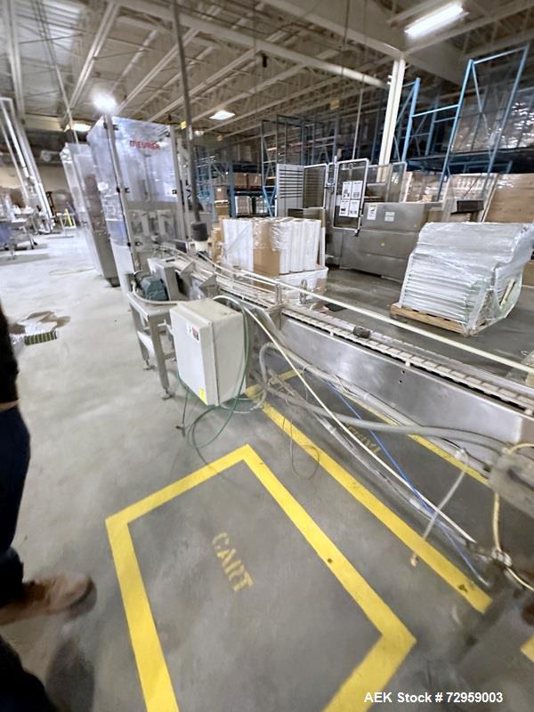 Used Combibloc (Sig) Model 112-32 Aseptic Brick Pack Cartoning Lines. The fillers are capable of running 125 ml, 150 ml, 200 ml or 250 ml cartons (with changeparts). Has Sig Beckhoff HMI with Siemens...