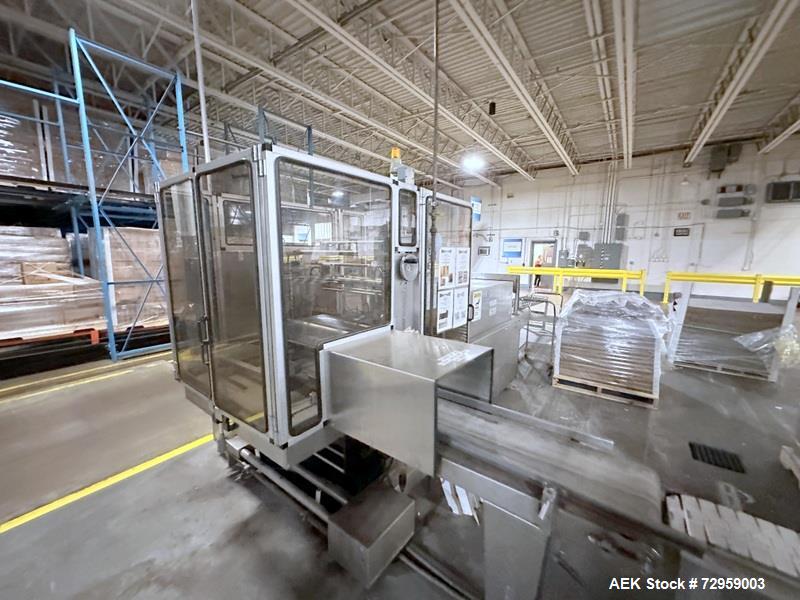 Used Combibloc (Sig) Model 112-32 Aseptic Brick Pack Cartoning Lines. The fillers are capable of running 125 ml, 150 ml, 200 ml or 250 ml cartons (with changeparts). Has Sig Beckhoff HMI with Siemens...