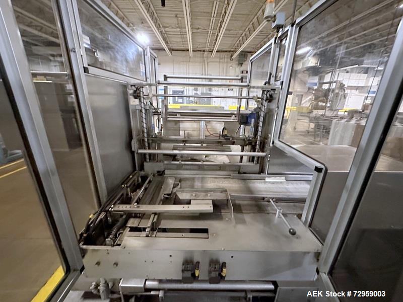 Used Combibloc (Sig) Model 112-32 Aseptic Brick Pack Cartoning Lines. The fillers are capable of running 125 ml, 150 ml, 200 ml or 250 ml cartons (with changeparts). Has Sig Beckhoff HMI with Siemens...
