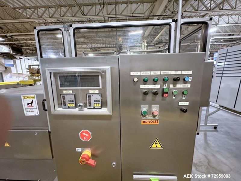 Used Combibloc (Sig) Model 112-32 Aseptic Brick Pack Cartoning Lines. The fillers are capable of running 125 ml, 150 ml, 200 ml or 250 ml cartons (with changeparts). Has Sig Beckhoff HMI with Siemens...