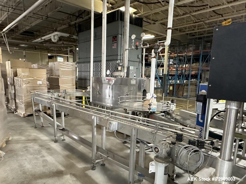 Used Combibloc (Sig) Model 112-32 Aseptic Brick Pack Cartoning Lines. The fillers are capable of running 125 ml, 150 ml, 200 ml or 250 ml cartons (with changeparts). Has Sig Beckhoff HMI with Siemens...