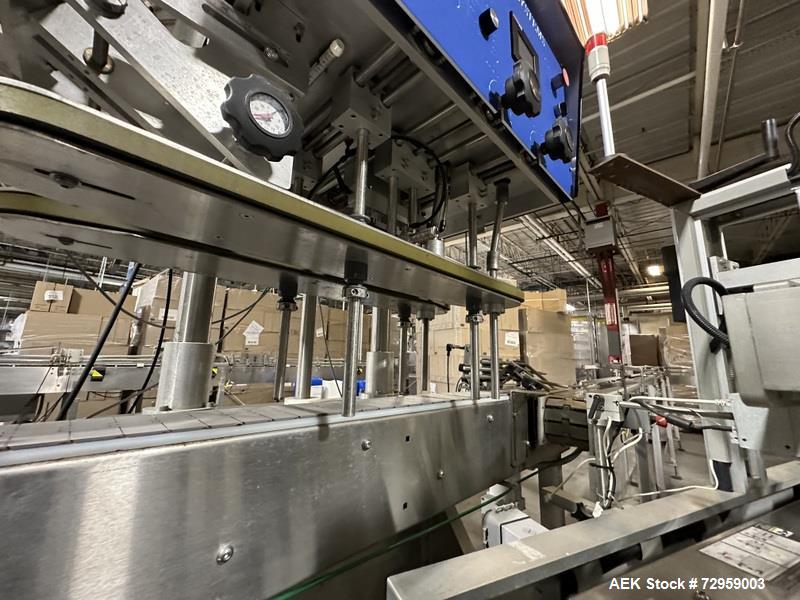 Used Combibloc (Sig) Model 112-32 Aseptic Brick Pack Cartoning Lines. The fillers are capable of running 125 ml, 150 ml, 200 ml or 250 ml cartons (with changeparts). Has Sig Beckhoff HMI with Siemens...