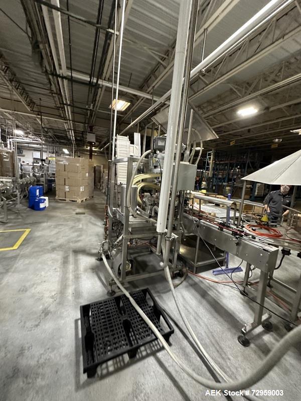Used Combibloc (Sig) Model 112-32 Aseptic Brick Pack Cartoning Lines. The fillers are capable of running 125 ml, 150 ml, 200 ml or 250 ml cartons (with changeparts). Has Sig Beckhoff HMI with Siemens...
