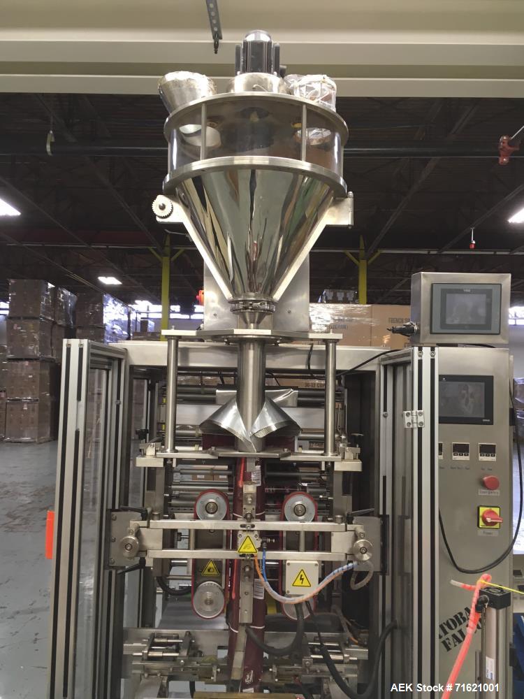 Used American Packaging & Plant Equipment VertoBagger Falcon BrickPack Machine. Vacuum brick bag, 8-15 bags/min, bag length 2-11". Bag width 3.1-7.5", vacuum -0.8 bar. AC220V/50 Hz, 3 phase, 5.5 KW, ...