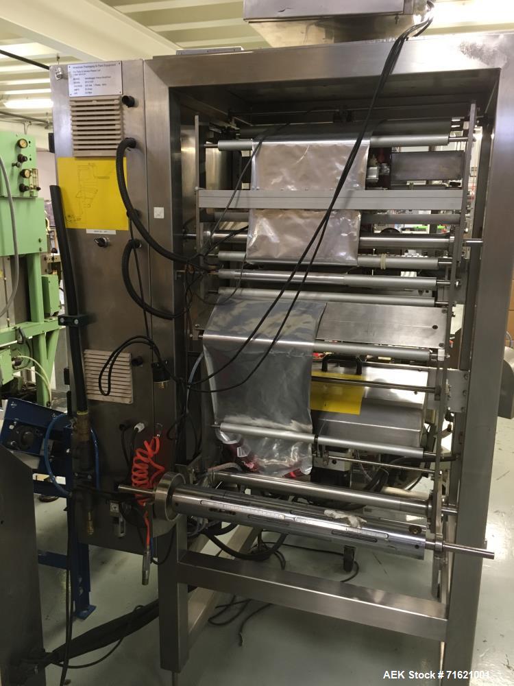 Used American Packaging & Plant Equipment VertoBagger Falcon BrickPack Machine. Vacuum brick bag, 8-15 bags/min, bag length 2-11". Bag width 3.1-7.5", vacuum -0.8 bar. AC220V/50 Hz, 3 phase, 5.5 KW, ...