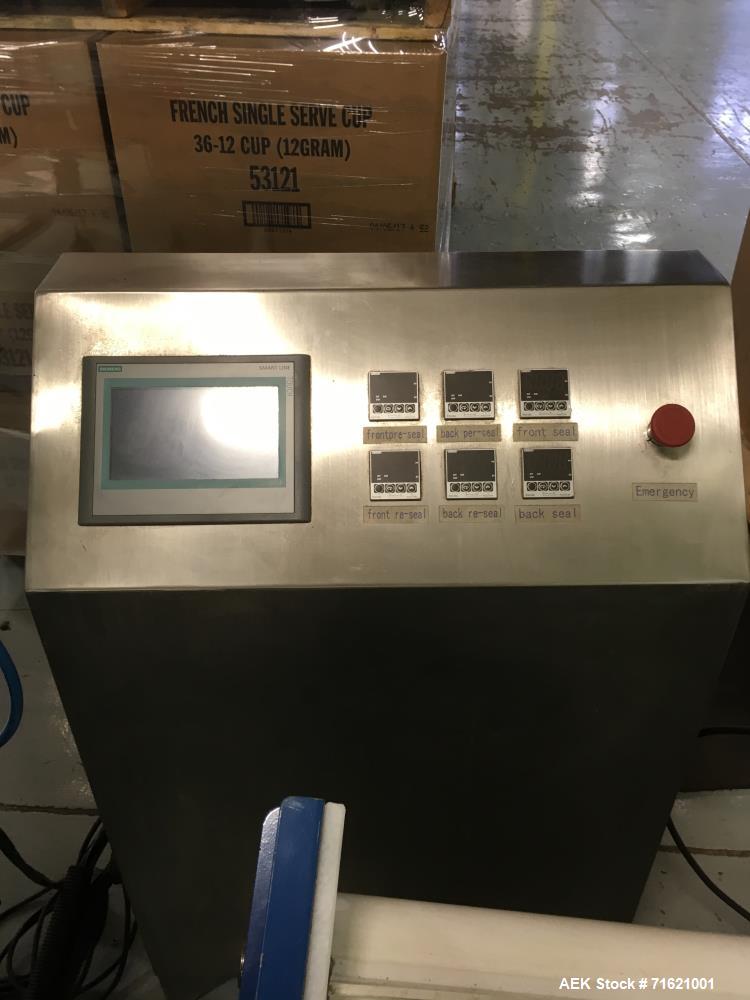 Used American Packaging & Plant Equipment VertoBagger Falcon BrickPack Machine. Vacuum brick bag, 8-15 bags/min, bag length 2-11". Bag width 3.1-7.5", vacuum -0.8 bar. AC220V/50 Hz, 3 phase, 5.5 KW, ...