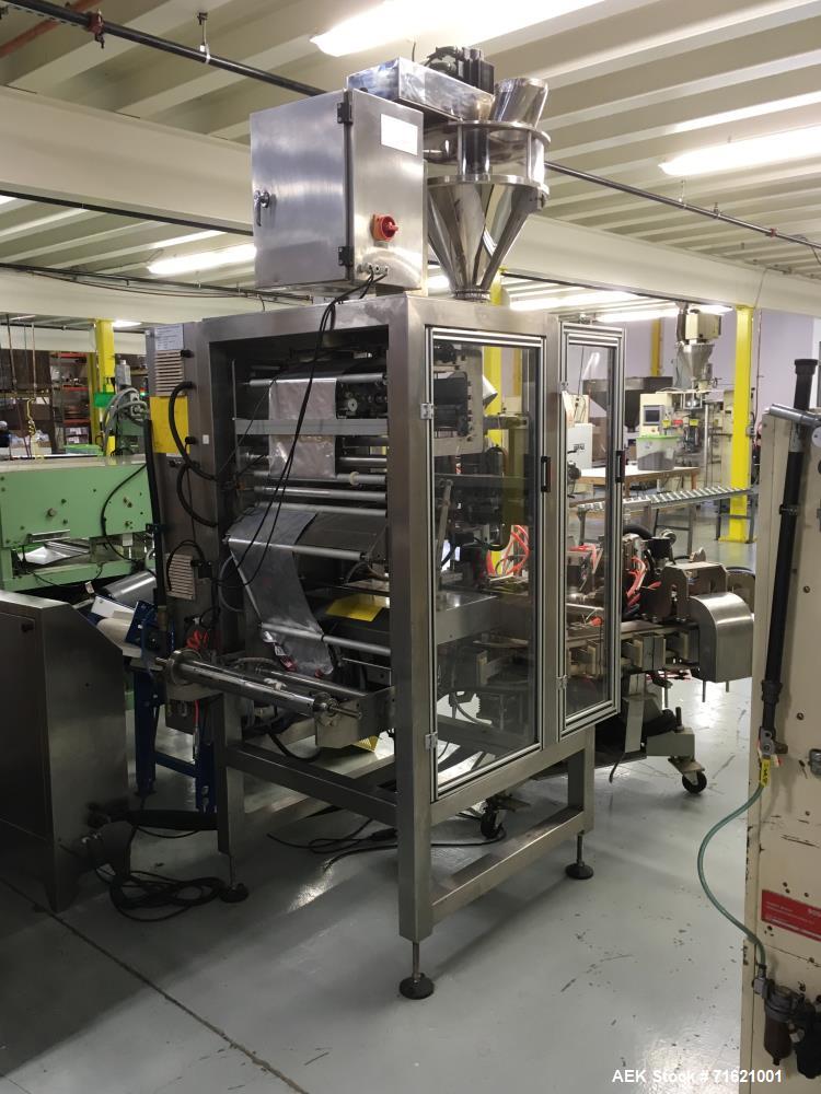 Used American Packaging & Plant Equipment VertoBagger Falcon BrickPack Machine. Vacuum brick bag, 8-15 bags/min, bag length 2-11". Bag width 3.1-7.5", vacuum -0.8 bar. AC220V/50 Hz, 3 phase, 5.5 KW, ...