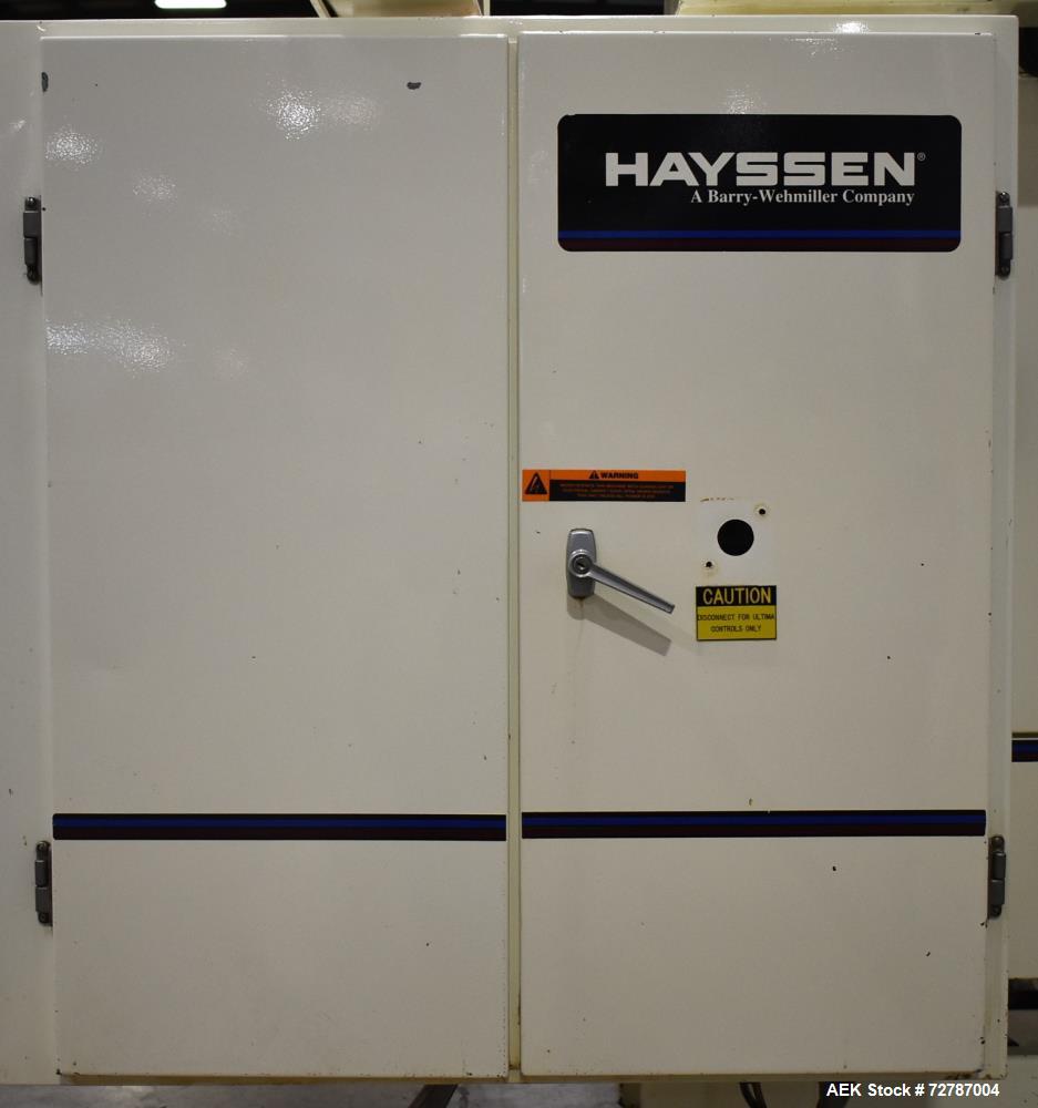 Used- Hayssen Ultima Servo Vertical Form & Fill Bagger with All-Fill Filler, Model 12-16HR. Capable of up to 60 PPM, maximum...