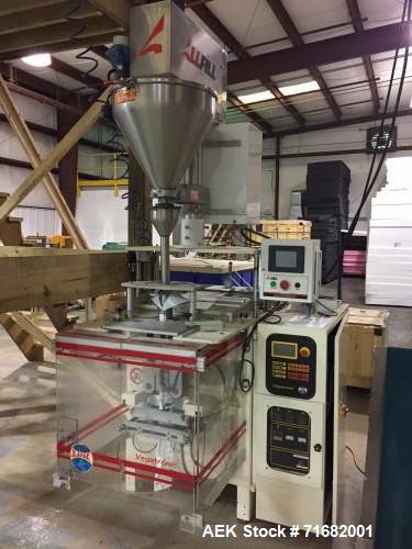 Used Ilapak Model Vegatronic VT-300-P Vertical Form Fill and Seal Machine. Capable of speeds up to 120 bags per minute. Bag size range: width- 50mm - 270mm, length - 60mm - 270mm single stroke or 500...