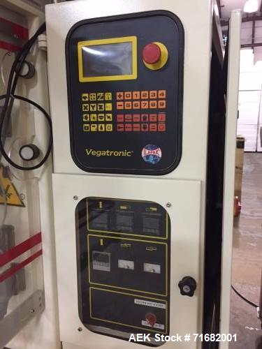 Used Ilapak Model Vegatronic VT-300-P Vertical Form Fill and Seal Machine. Capable of speeds up to 120 bags per minute. Bag size range: width- 50mm - 270mm, length - 60mm - 270mm single stroke or 500...